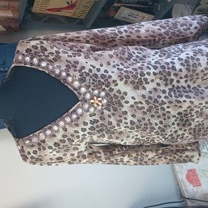 Collection XIIX Animal Print Blouse